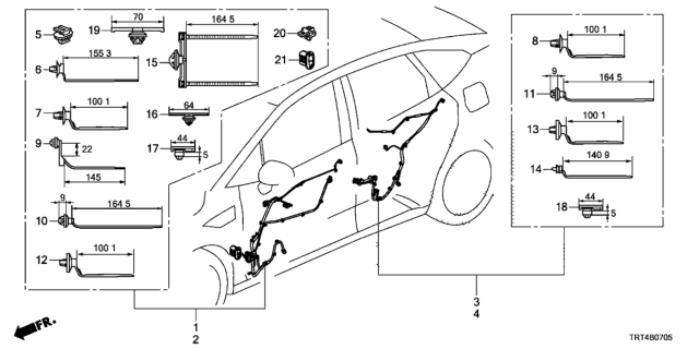 2020 Honda Clarity Fuel Cell WIRE HARNESS, PASSENGER DOOR Diagram for 32752-TBV-A00