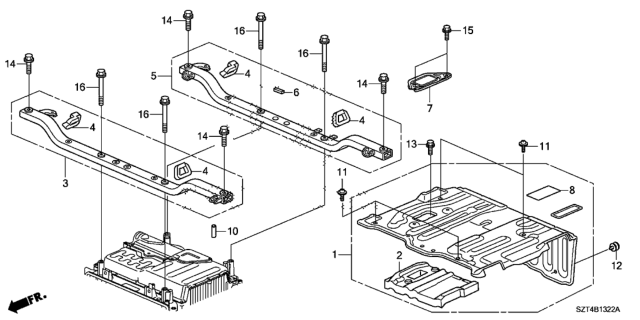 2012 Honda CR-Z Frame, FR. Ipu Diagram for 1B870-RBJ-000