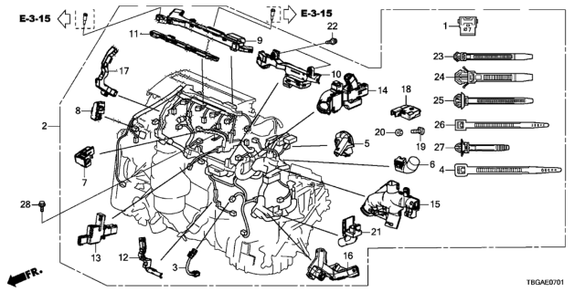 2020 Honda Civic Engine Wire Harness (2.0L) Diagram