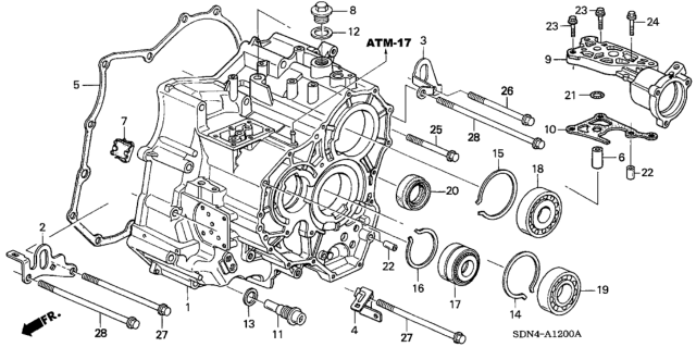 2005 Honda Accord Gasket, Torque Converter Case Diagram for 21811-P7W-010