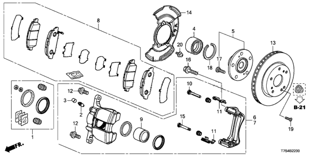 2019 Honda HR-V Piston 57Dia. Diagram for 45216-T5C-003