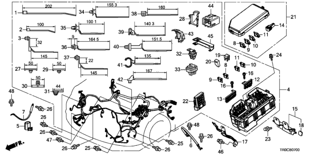 2014 Honda Civic Fuse, Multi Block Diagram for 38231-TR0-A01