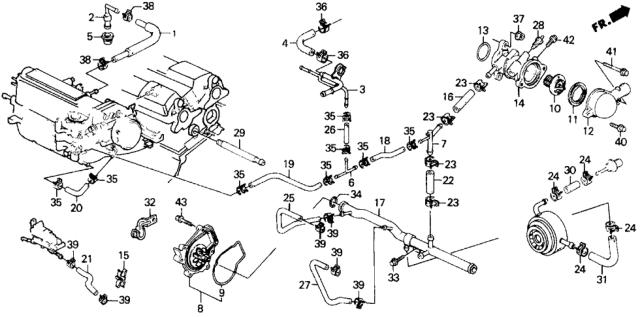 1988 Honda Prelude Rubber, Thermostat Mounting Diagram for 19305-PC6-000