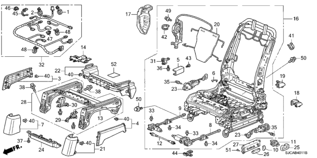 2014 Honda Ridgeline Motor Assembly, Driver Side Slide Diagram for 81214-SHJ-A21