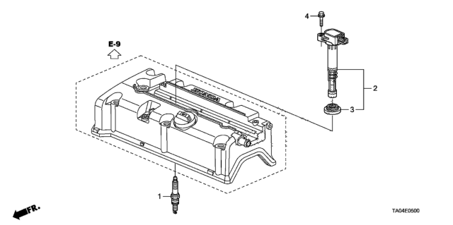 2008 Honda Accord Spark Plug (Sxu22Hcr11S) (Denso) Diagram for 12290-R40-A02