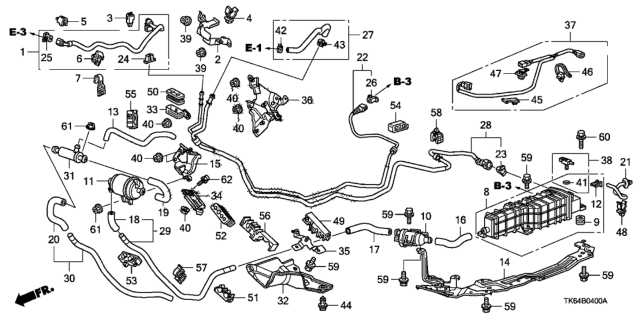 2009 Honda Fit Clamp, Fuel Hose (Natural) Diagram for 16725-RAC-003