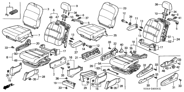 2001 Honda Odyssey Armrest Assembly, Left Front Seat (Light Quartz Gray) Diagram for 81580-S0X-A01ZA