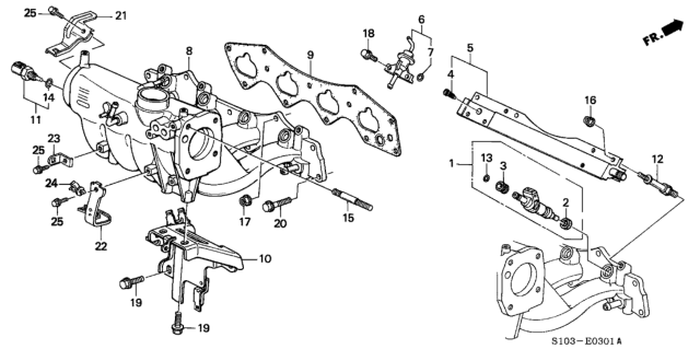 2000 Honda CR-V Manifold, Intake Diagram for 17100-PHK-A00