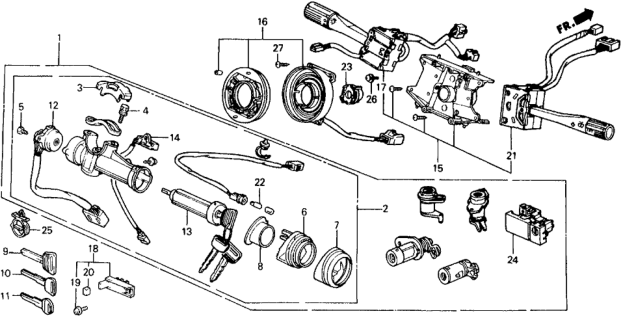 1989 Honda Prelude Key, Blank (40.5MM) Diagram for 35112-SA5-771