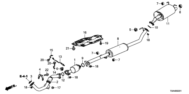 2016 Honda CR-V Gasket, Exhuast Pipe Diagram for 18212-T2F-A01