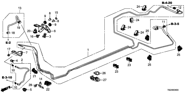 2020 Honda Ridgeline Hose Assy., Fuel Purge Diagram for 17717-THR-A01