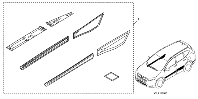 2019 Honda CR-V Body Side Molding Diagram