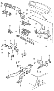 1983 Honda Accord Seal, Center Duct Diagram for 64468-SA5-671