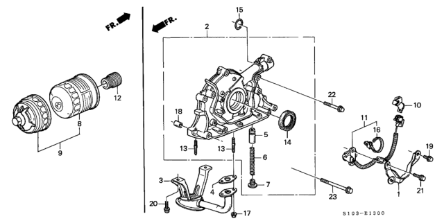2001 Honda CR-V Oil Pump - Oil Strainer Diagram