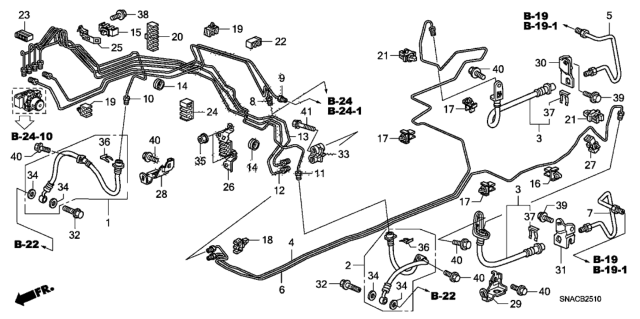 2011 Honda Civic Brake Lines (ABS) (Drum) Diagram
