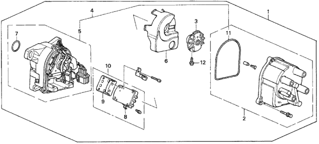1993 Honda Prelude Cap Assembly Diagram for 30102-PT3-A12