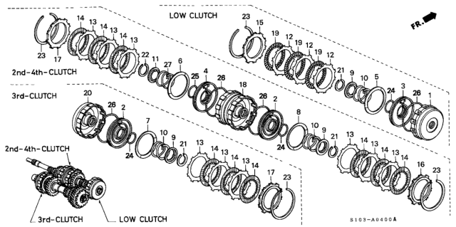 2001 Honda CR-V Piston, Clutch Diagram for 22530-P56-N00