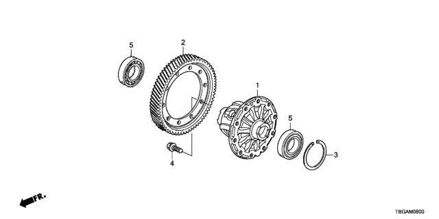 2020 Honda Civic 2 Door SPORT KA 6MT MT Differential Diagram