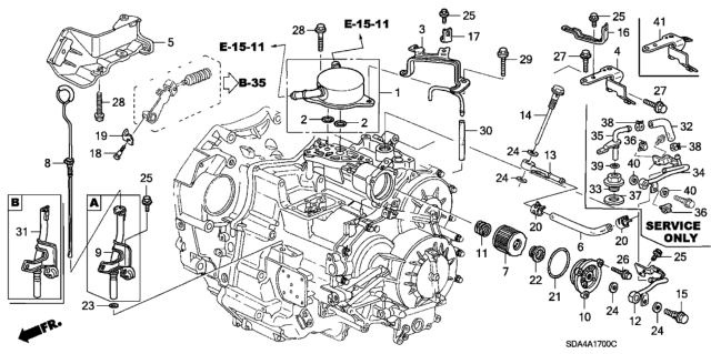 2003 Honda Accord Pipe B (ATf) Diagram for 25920-P7W-000