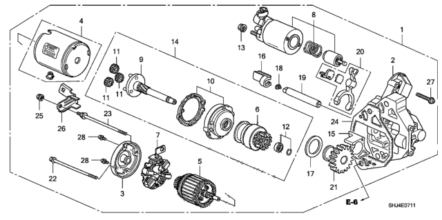 2010 Honda Odyssey Lever Set Diagram for 31231-RDJ-A01