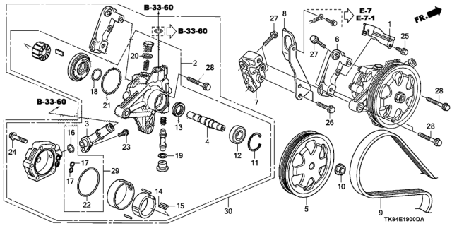 2014 Honda Odyssey Pump Sub Assembly, Power Steering Diagram for 56110-RV0-A05