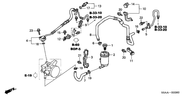 2004 Honda Civic Tube, Power Steering Suction Diagram for 53731-S5D-A01