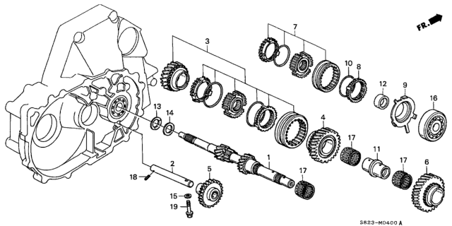 2000 Honda Accord 2 Door EX KA 5MT MT Mainshaft Diagram