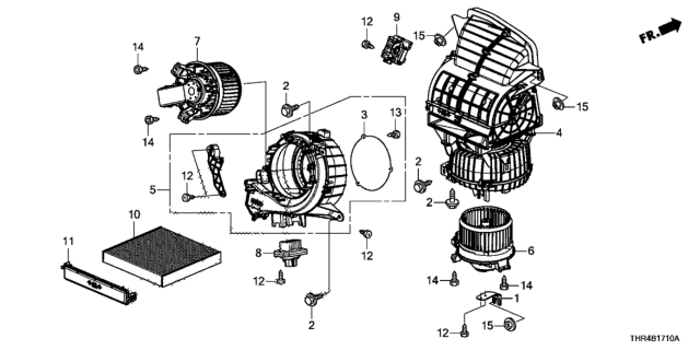 2019 Honda Odyssey Motor Assembly, Fan Diagram for 79310-THR-A41