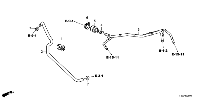 2020 Honda Civic 2 Door SPORT KL CVT Pcv Tube (2.0L) Diagram