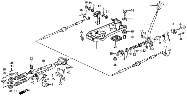 1989 Honda Prelude Wire, Change (Nippon Cable) Diagram for 54310-SF1-013