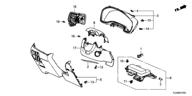 2019 Honda CR-V Instrument Panel Garnish (Driver Side) Diagram