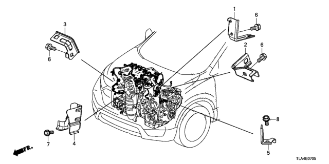 2019 Honda CR-V Engine Wire Harness Stay Diagram