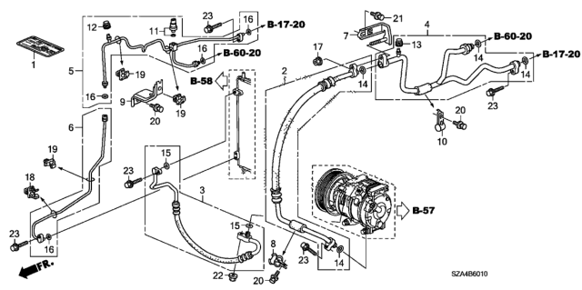 2015 Honda Pilot Pipe Cmp, B Receivr Diagram for 80342-STX-A52