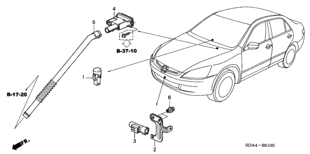 2006 Honda Accord Sensor Assy., In Car Diagram for 80530-SDA-A41