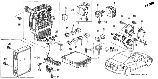 2004 Honda Accord Relay Assembly, Turn Signal And Hazard (Mitsuba) Diagram for 38300-SDA-A01