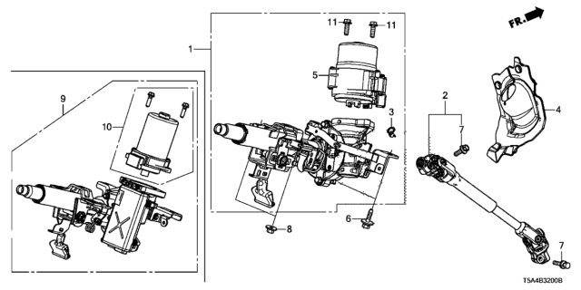 2016 Honda Fit Column, Steering Diagram for 53211-T5P-A30