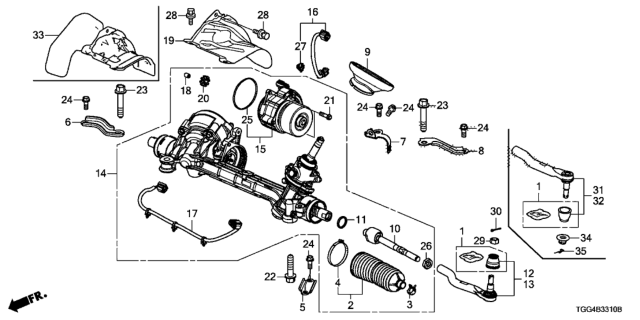 2019 Honda Civic Motor Comp, EPS Diagram for 53660-TGH-A10