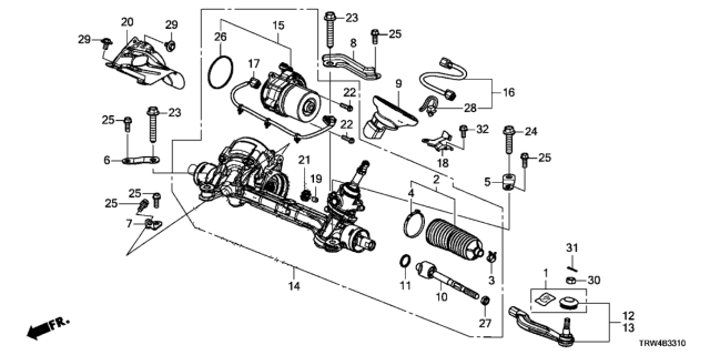 2020 Honda Clarity Plug-In Hybrid Stiff, FR. Diagram for 53450-TRV-A00