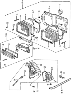 1983 Honda Accord Headlight Assembly, Driver Side (Stanley) Diagram for 33150-SA6-772