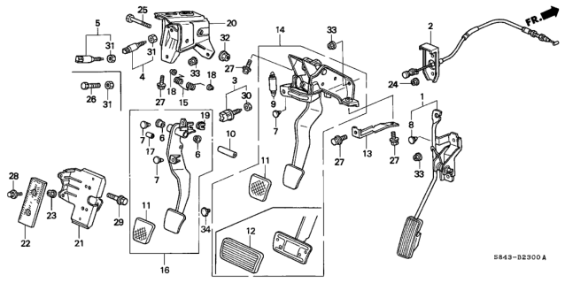 1999 Honda Accord Wire, Throttle Diagram for 17910-S84-A01