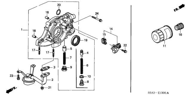 2002 Honda Civic Sensor Assembly, Crank Diagram for 37500-PLC-015