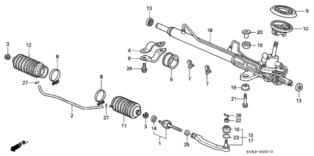 1994 Honda Accord Cushion B, Gear Box Diagram for 53436-SV4-010