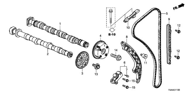 2020 Honda Fit Camshaft Complete, Exhuast Diagram for 14120-5R7-A10