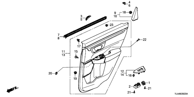 2019 Honda CR-V Rear Door Lining Diagram