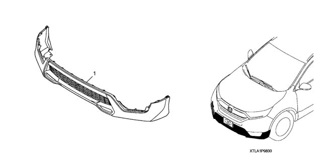 2019 Honda CR-V Aero Bumper - Front Diagram