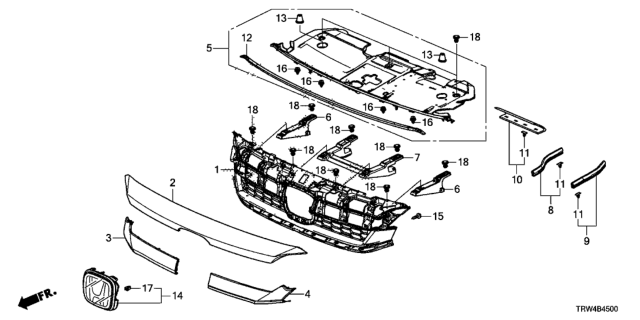 2021 Honda Clarity Plug-In Hybrid Seal Rub, In. Inn Diagram for 71153-TRW-A01