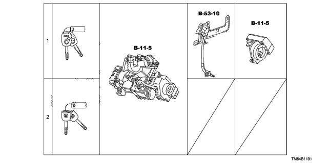 2010 Honda Insight Key Cylinder Set Diagram