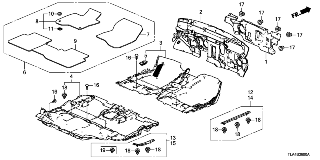 2019 Honda CR-V Floor Mat Diagram