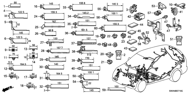 2011 Honda CR-V Harness Band - Bracket Diagram