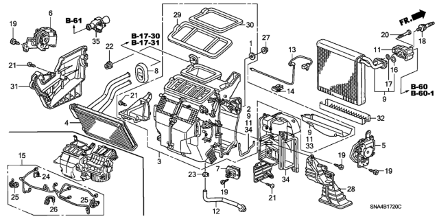 2006 Honda Civic Motor Assembly, Air Mix Diagram for 79160-SNE-A01